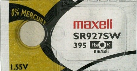 395 - Sr927sw 1.55 Volt Silver Oxide Battery Replacement Coin Cell Batteries Maxell