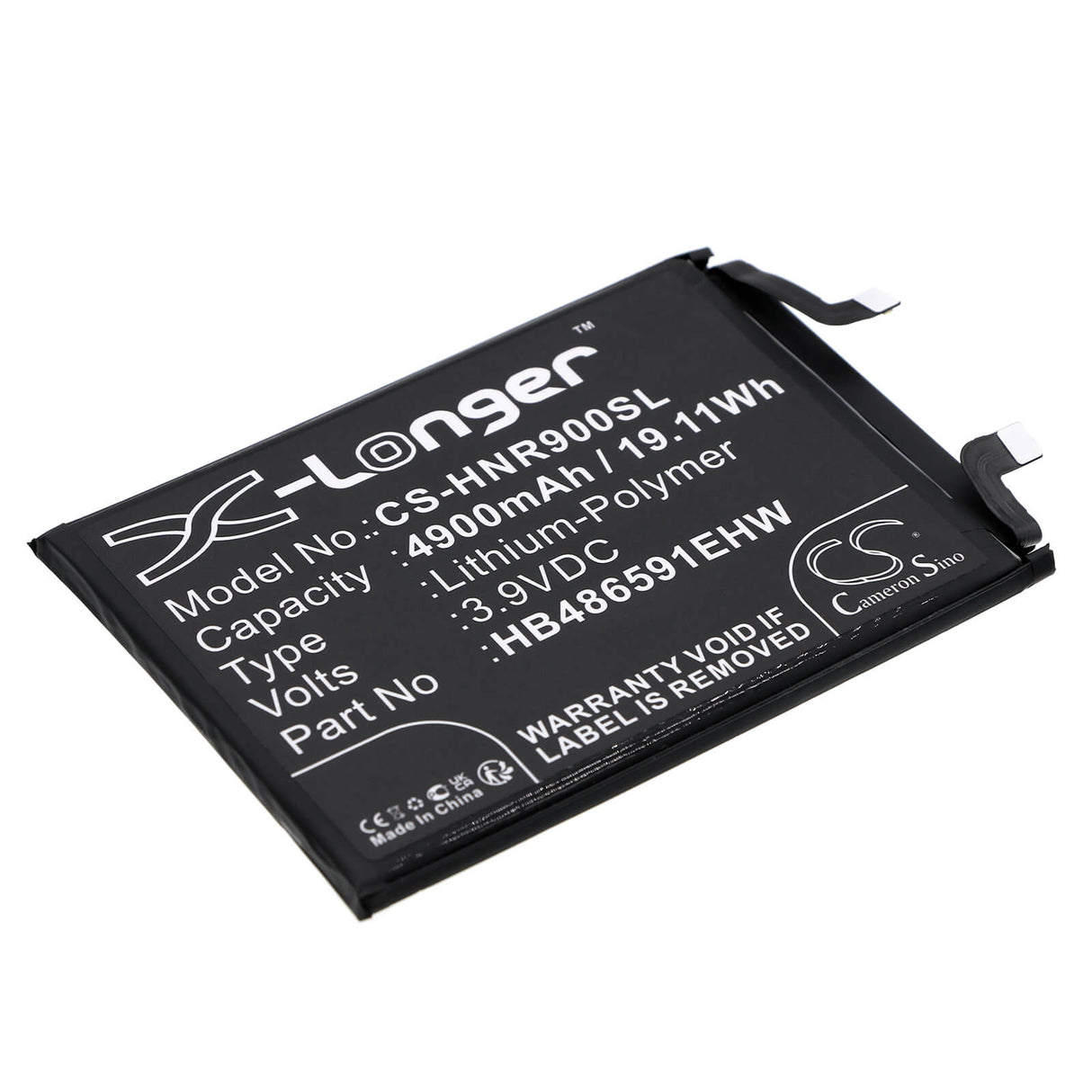 3.9V, Li-Polymer, 4900mAh, SmartPhone battery fits Honor, Hb486591ehw, 90, 19.11Wh Mobile, SmartPhone Cameron Sino Technology Limited (Smartphone)