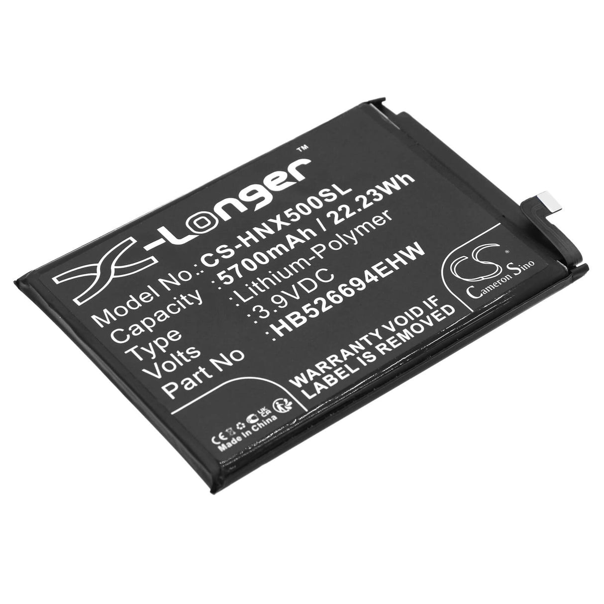 3,9V, Li-Polymer, 5700mAh, batterie de smartphone pour Honor, Hb526694ehw, X50, X50i, 22,23Wh Mobile, Smartphone Cameron Sino Technology Limited (Smartphone)