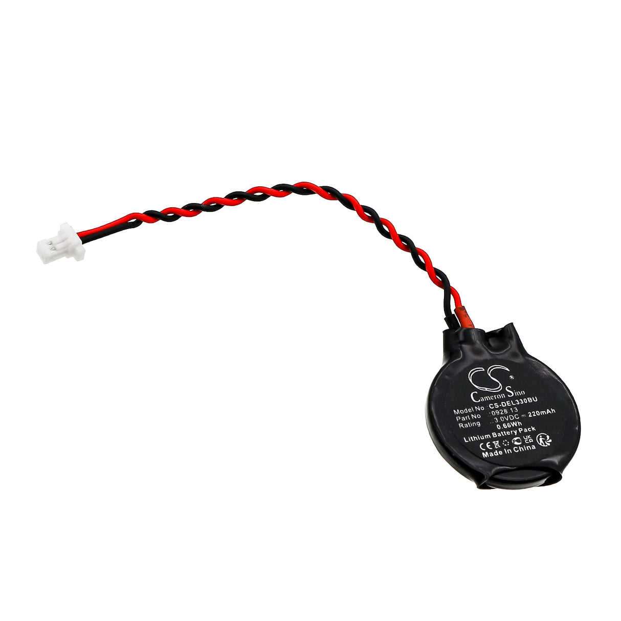 3V, Lithium, 220mAh, CMOS / batterie de secours compatible avec Dell, Latitude 3330, Latitude E4310, 0.66Wh CMOS / BackUp Cameron Sino Technology Limited