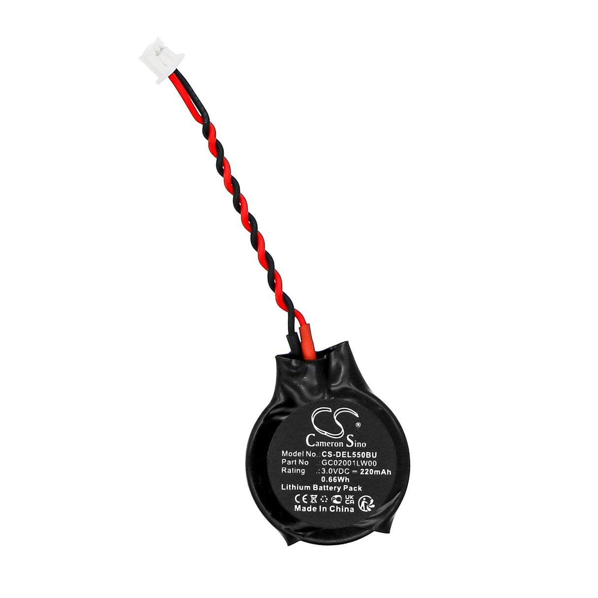 3V, Lithium, 220mAh, CMOS / Batterie de secours compatible avec Dell, Latitude E5550, Latitude E5560, 0.66Wh CMOS / BackUp Cameron Sino Technology Limited