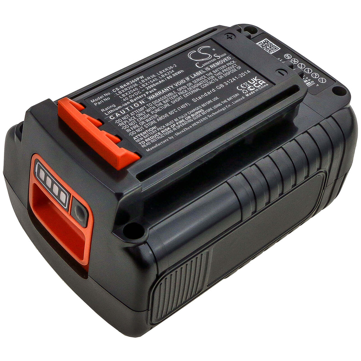40,0V, Li-ion, 2000mAh, batterie pour outils électriques compatible avec Black & Decker, Lbx1540, 40v Max 12 In Cordless Chainsa, 40v Max 22 In Cordless Hedge T, 80Wh Power Tools Cameron Sino Technology Limited (Power Tools)