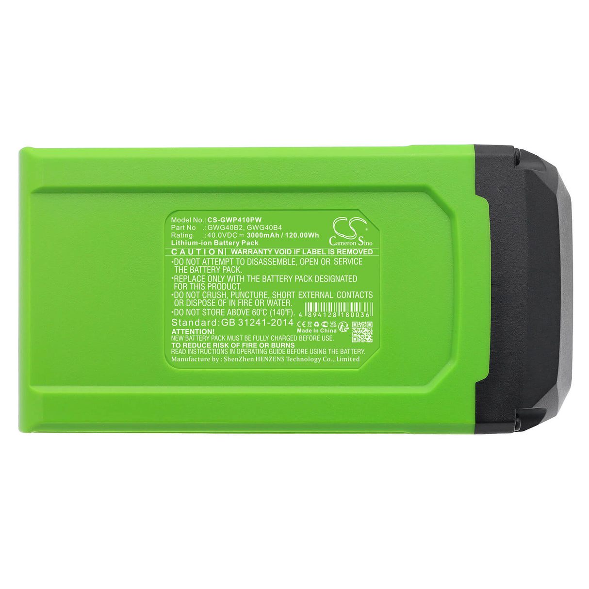 40.0V, Li-ion, 3000mAh, Gardening Tools battery fits Greenworks, Gwg40b2, & 12" String Trimmer Combo Kit, 1306202az, 120.00Wh Gardening Tools Cameron Sino Technology Limited (Dangerous Goods)