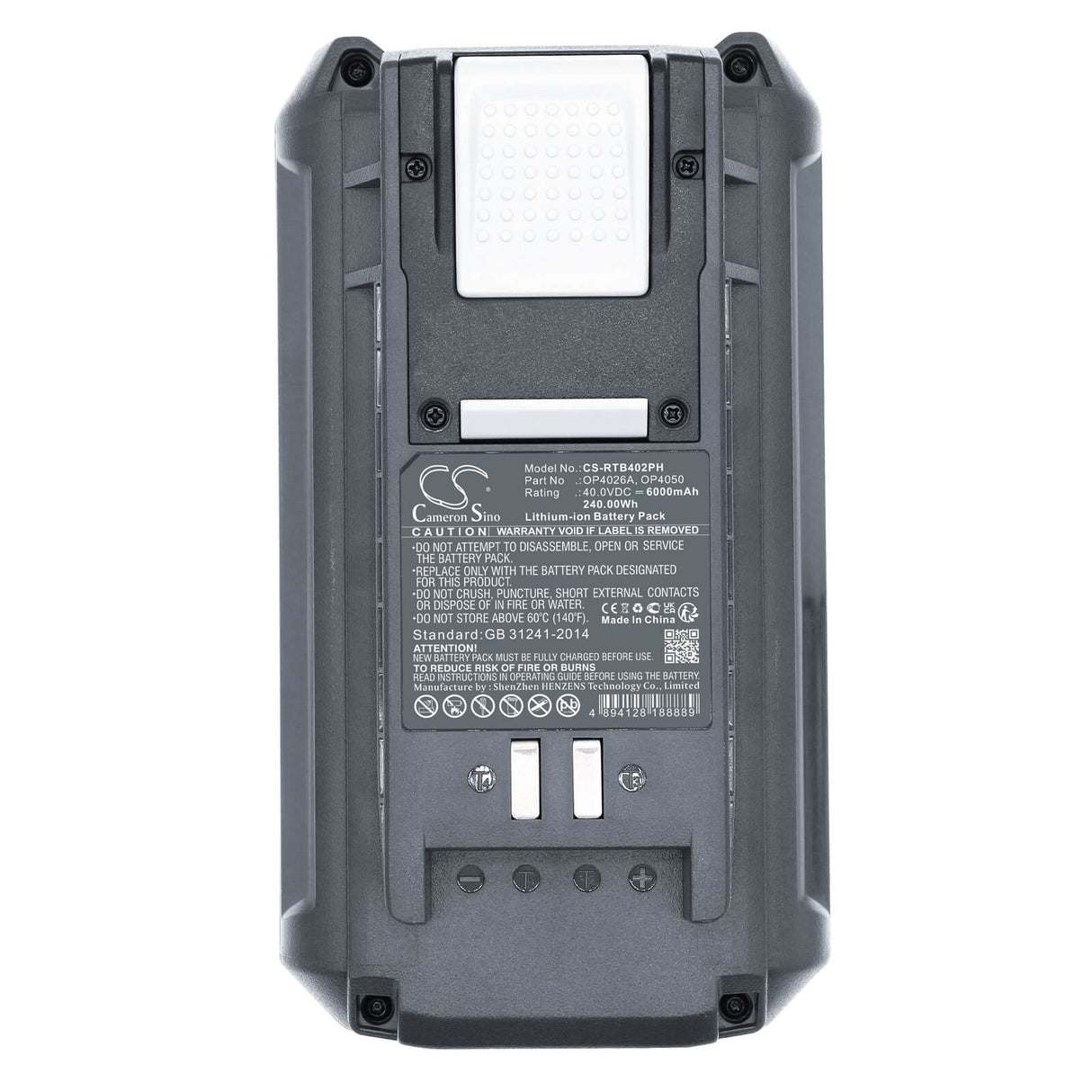 40.0V, Li-ion, 6000mAh, Power Tools battery fits Ryobi, Bpl3626, 40v 14 In Brushless Chain Saw, 40v 20 In Brushless, 240Wh Power Tools Cameron Sino Technology Limited (Dangerous Goods)