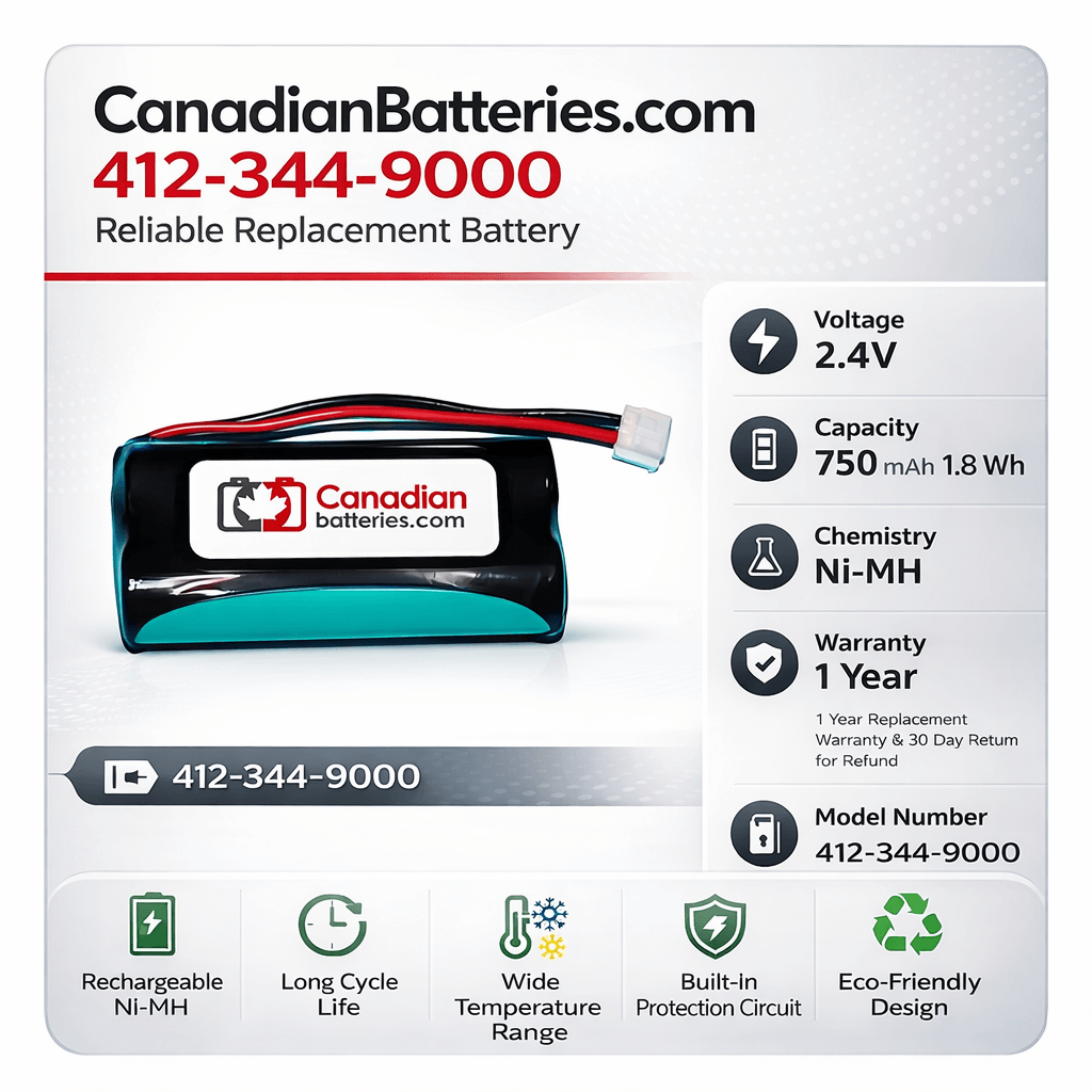 Battery For 412-344-9000 2.4v, 750 Mah - 1.8wh Other Batteries BB Generic