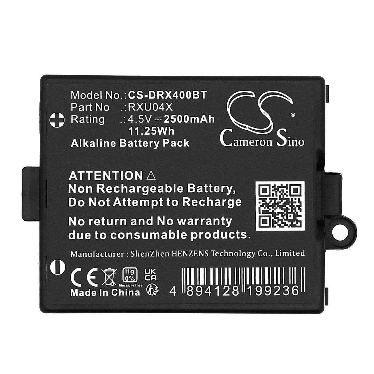 4.5V, Alkaline, 2500mAh, Alarm Battery Fits Daitem, D18 Codeeinrichtung Sa660ax, 11.25Wh Alarm System Cameron Sino Technology Limited