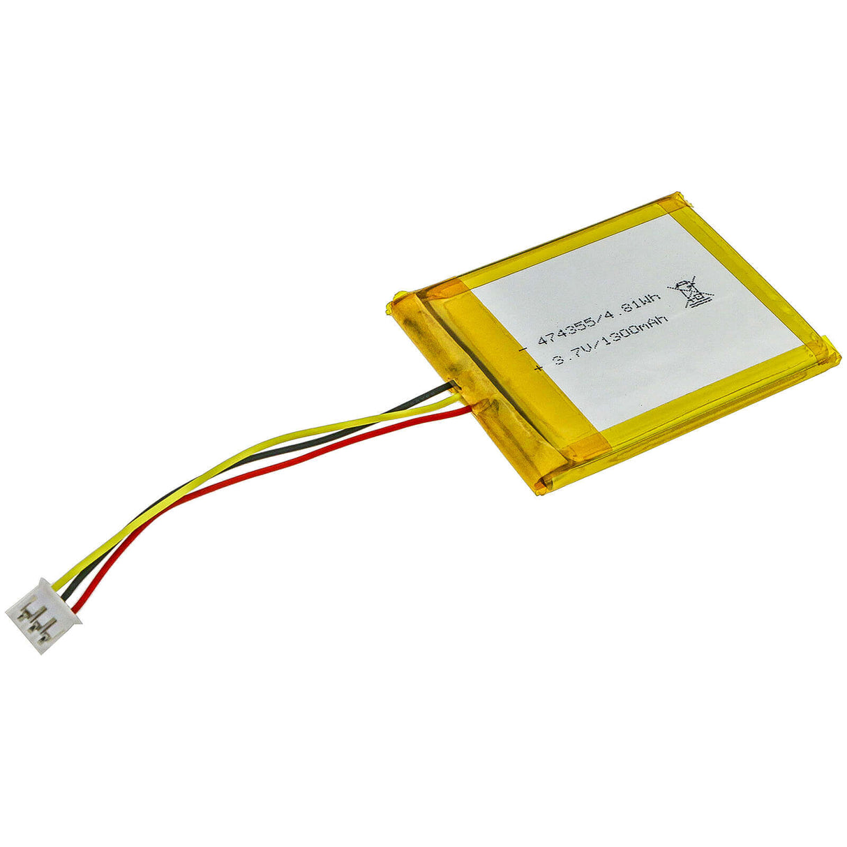 3,7V, Li-Polymère, 1300mAh, Batterie compatible avec Custom Battery Pack, 1icp/47/43/55, 4,81Wh Batterie Cameron Sino Technology Limited
