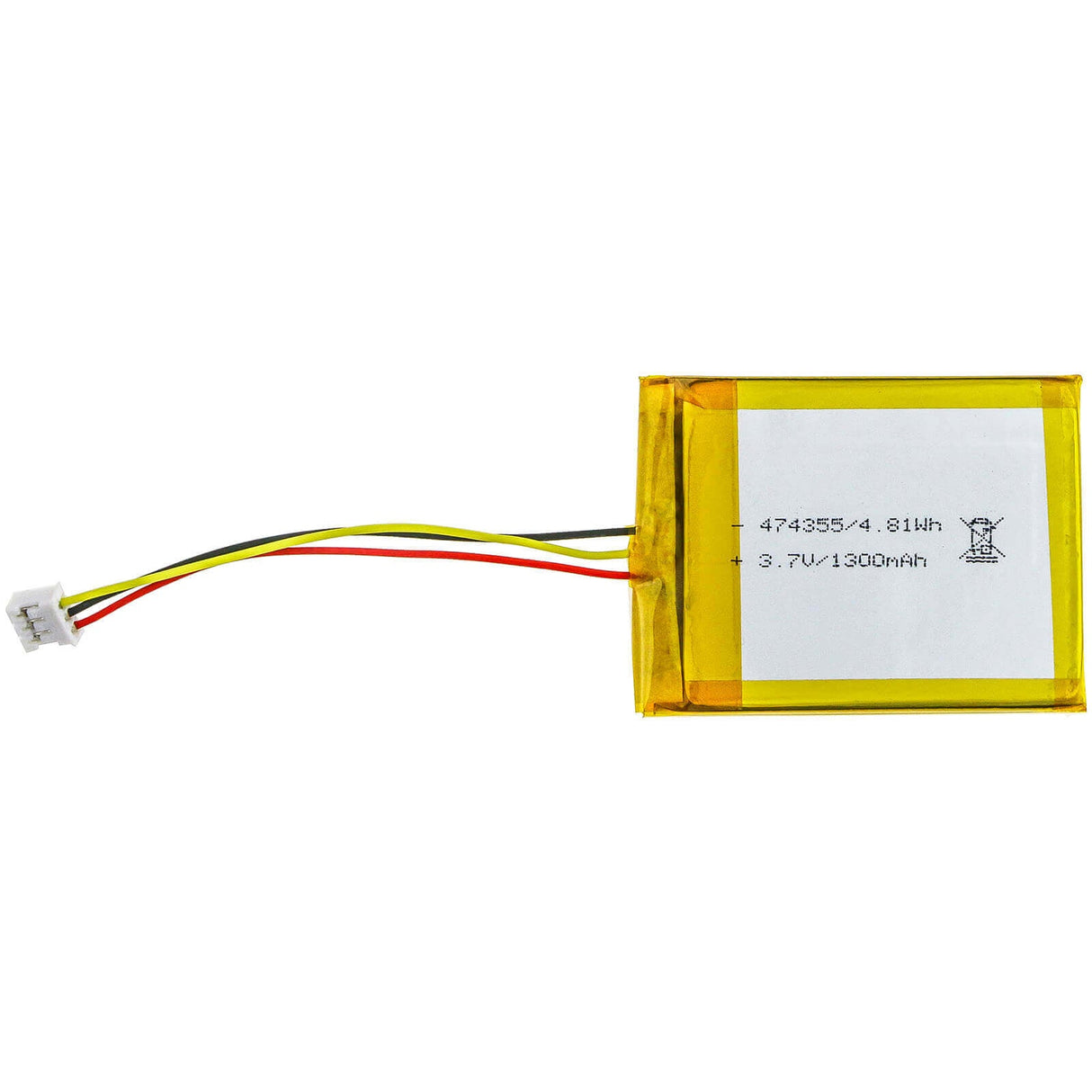3,7V, Li-Polymère, 1300mAh, Batterie compatible avec Custom Battery Pack, 1icp/47/43/55, 4,81Wh Batterie Cameron Sino Technology Limited