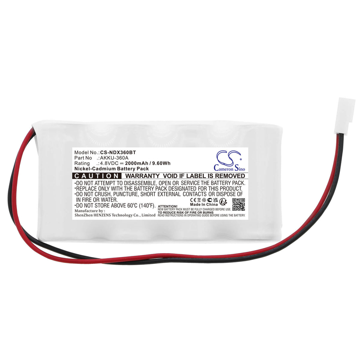 4.8v, Ni-cd, 2000mah, Alarm Battery Fits Indexa, 32094, 9000asd, 9.60wh Alarm System Cameron Sino Technology Limited