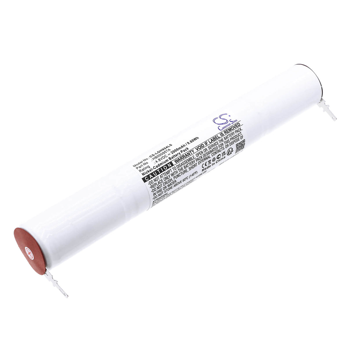 4,8V, Ni-CD, 2000mAh, batterie d'éclairage d'urgence compatible avec Legrand, Hb00095ta, 61884, 9342819, 9,60Wh Éclairage d'urgence Cameron Sino Technology Limited