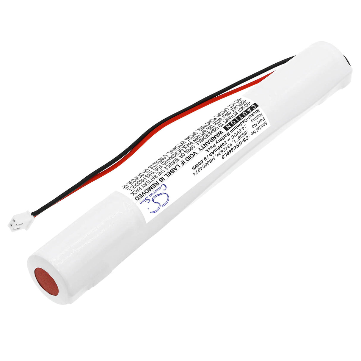 4.8V, Ni-CD, 2000mAh, batterie d'éclairage de secours compatible avec Legrand, 660971, B65led 6 614 40, B65led 6 624 34/40, 9.60Wh Éclairage de secours Cameron Sino Technology Limited