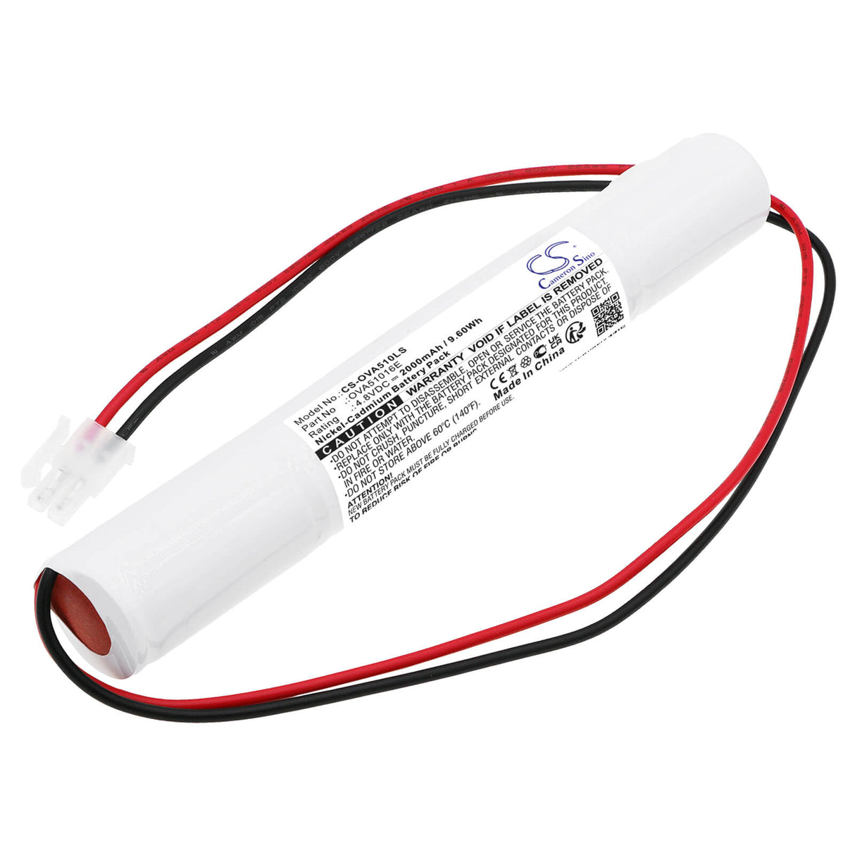 4.8V, Ni-CD, 2000mAh, Batterie d'éclairage de secours compatible avec Schneider, Ova51016e, 329045280, 805045, 9.60Wh Éclairage de secours Cameron Sino Technology Limited