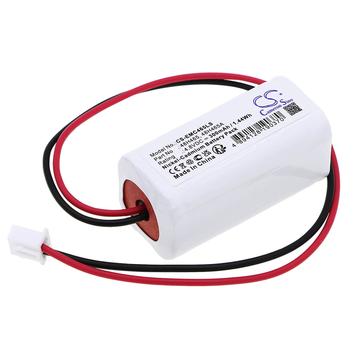 4.8V, Ni-CD, 300mAh, batterie d'éclairage de secours compatible avec Lumapro, 48h465, 6cgl3, 6cgl4, 1.44Wh Éclairage de secours Cameron Sino Technology Limited