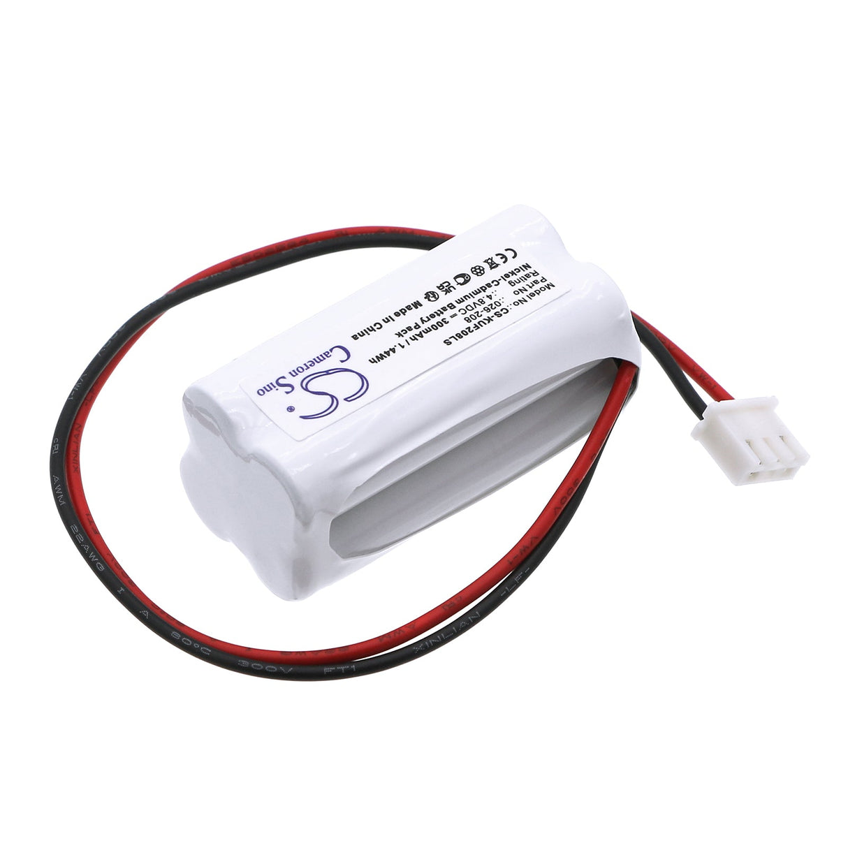 4,8V, Ni-CD, 300mAh, batterie d'éclairage de secours compatible avec Sure-lite, 026-208, Bcn350-4ewp-ce109, Osa089, 1,44Wh Éclairage de secours Cameron Sino Technology Limited