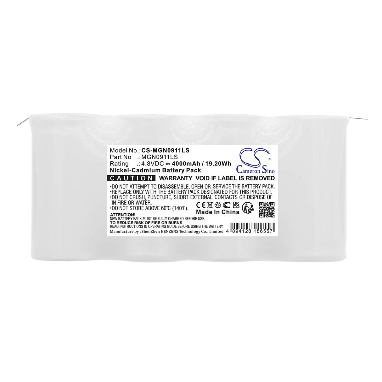 4.8V, Ni-CD, 4000mAh, Batterie d'éclairage de secours compatible avec Schneider, 4dh4.0la3, 4dh4.ot3, 19.20Wh Éclairage de secours Cameron Sino Technology Limited