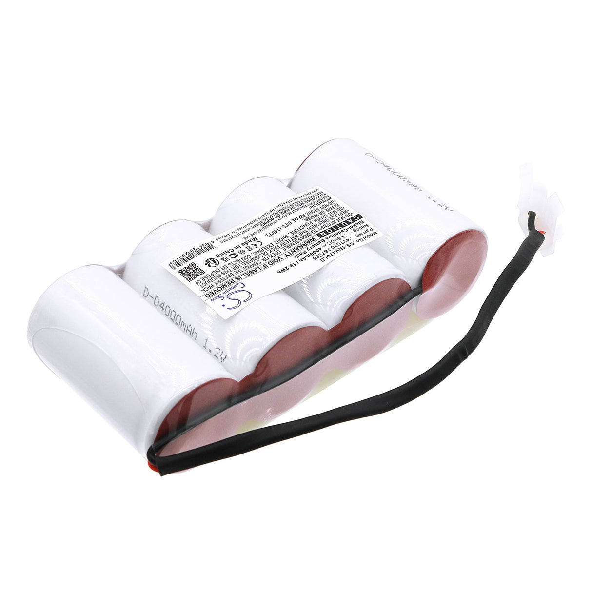 4,8V, Ni-CD, 4000mAh, batterie d'éclairage de secours compatible avec Thorn Voyager, Lite-plan, 4vtd70 787296, Hrn/4-k, 19,2Wh Éclairage d'urgence Cameron Sino Technology Limited