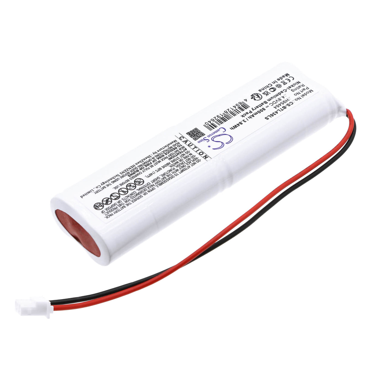 4.8V, Ni-CD, 800mAh, batterie d'éclairage de secours compatible avec Bticino, H95464, L4368/1, L4368/1l, 3.84Wh Éclairage de secours Cameron Sino Technology Limited