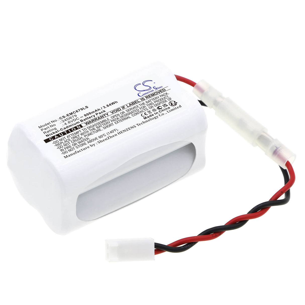 4.8V, Ni-CD, 800mAh, Batterie d'éclairage de secours compatible avec Dual-lite, 12089401, Lxw-13-x2, Lxw-15-x2, 3.84Wh Éclairage de secours Cameron Sino Technology Limited