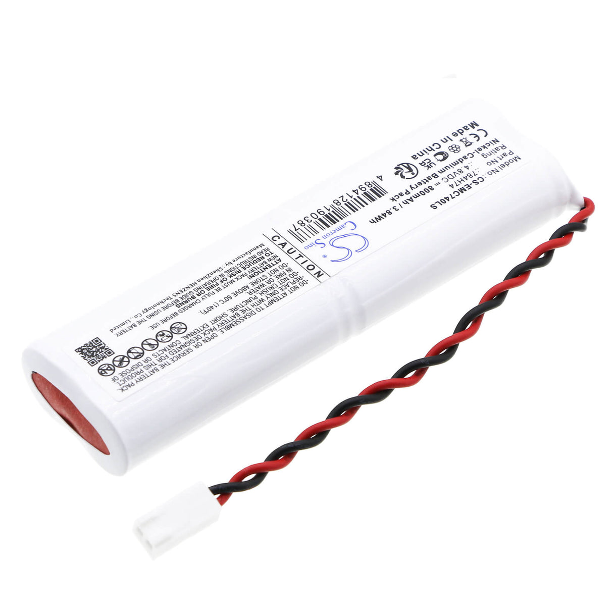 4,8V, Ni-CD, 800mAh, batterie d'éclairage de secours compatible avec Dual-lite, 784h74, Sewldgbe, Sewldgwe, 3,84Wh Éclairage de secours Cameron Sino Technology Limited