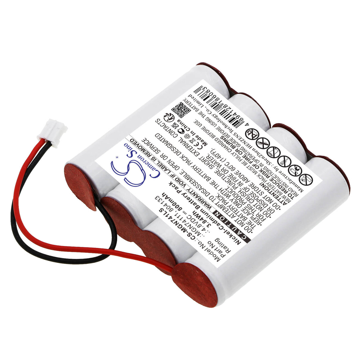 4.8V, Ni-CD, 800mAh, Batterie d'éclairage d'urgence compatible avec Luminox, 804133, 804133, 805504, 3.84Wh Éclairage d'urgence Cameron Sino Technology Limited