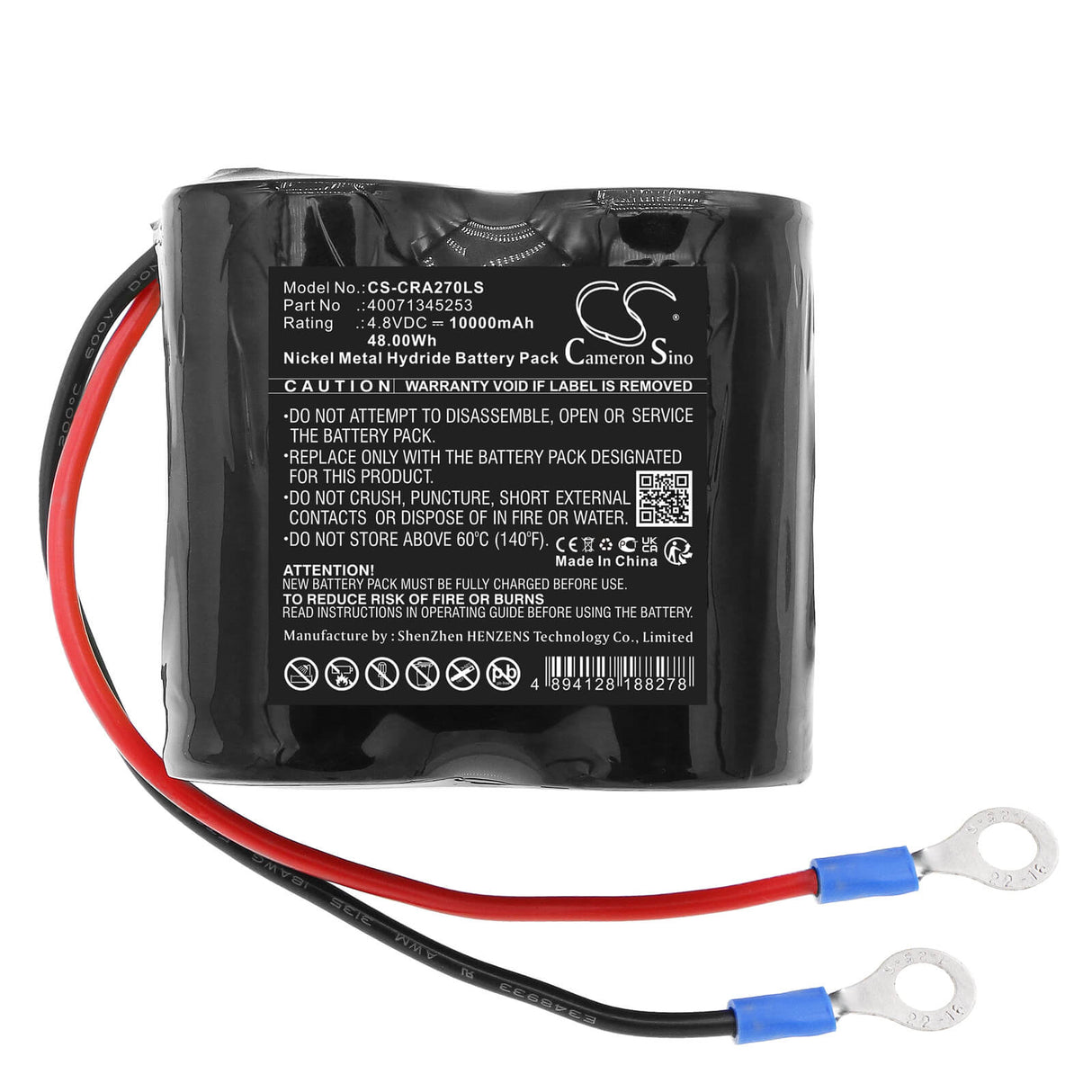 4.8V, Ni-MH, 10000mAh, LED Light battery fits Ceag, 21145583000, Cw270, Handlampe Seb5.4l, 48Wh LED Light Cameron Sino Technology Limited