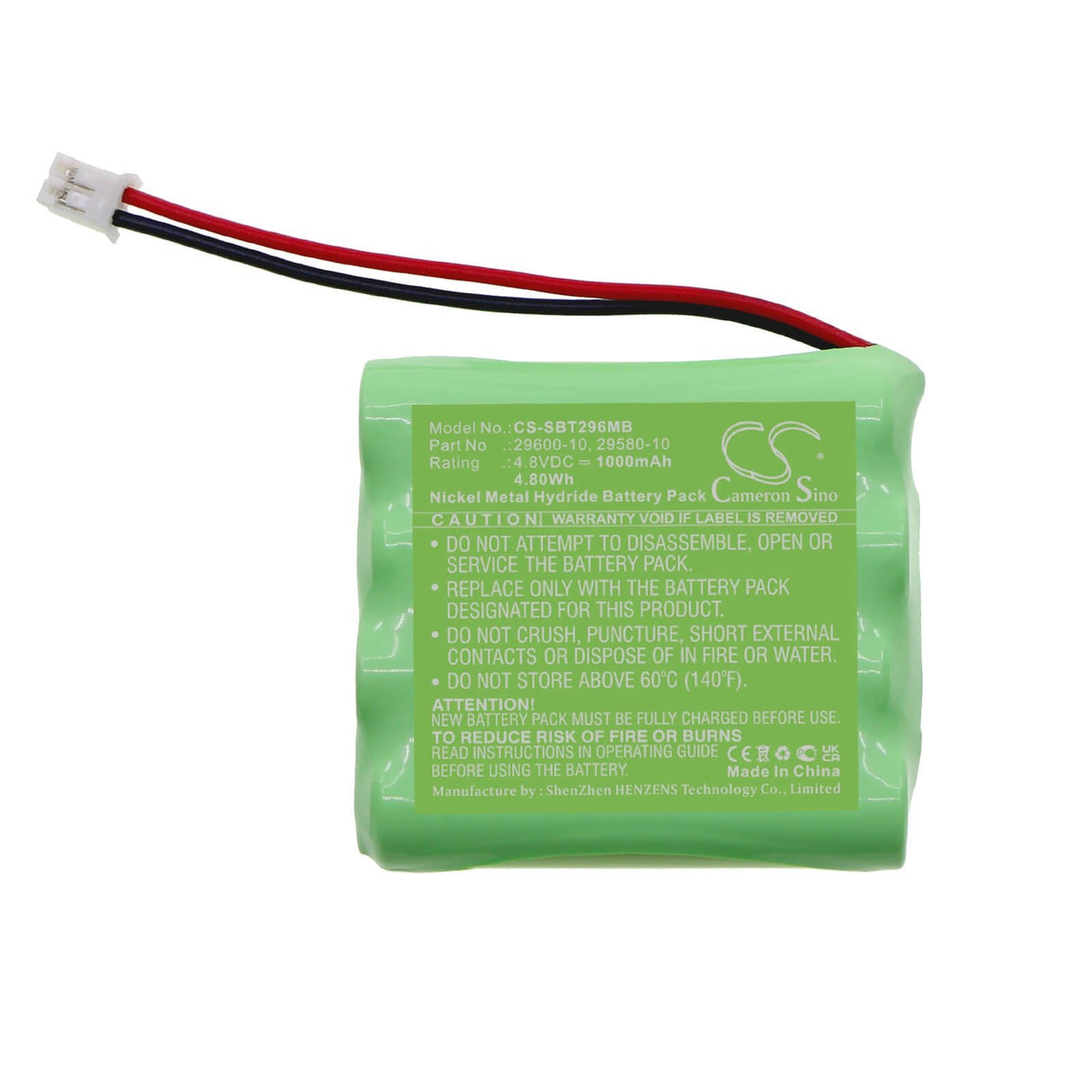 4.8v, Ni-mh, 1000mah, Batterie Babyphone Compatible avec Summer, 2 Caméras de Direction à Distance Mode, Vue Complète, 4.80wh BabyPhone Cameron Sino Technology Limited