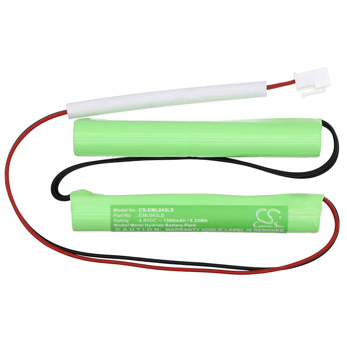 4,8V, Ni-MH, 1300mAh, batterie d'éclairage d'urgence compatible avec Cameron Sino Technologies, CS-EML043LS, 6,24Wh Éclairage d'urgence Cameron Sino Technology Limited