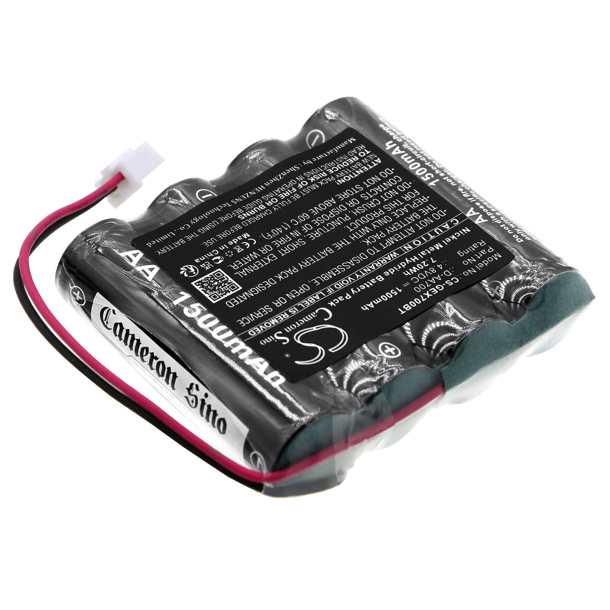4.8v, Ni-mh, 1500mah, Alarm Battery Fits Ge, Control Panel, Simon Home Security, 7.20wh Alarm System Cameron Sino Technology Limited