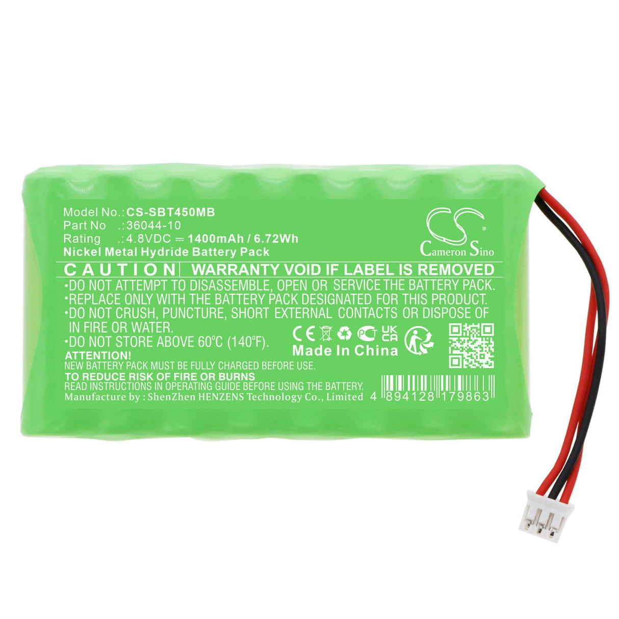 4.8v, Ni-mh, 1400mah, Batterie Babyphone Compatible avec Summer Baby Pixel Z, 6.72wh BabyPhone Cameron Sino Technology Limited