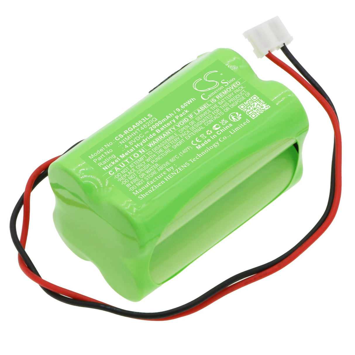 4,8V, Ni-MH, 2000mAh, Batterie d'éclairage de secours compatible avec Rp-technik, Abm, Nimhht4820q, 9,6Wh Éclairage d'urgence Cameron Sino Technology Limited