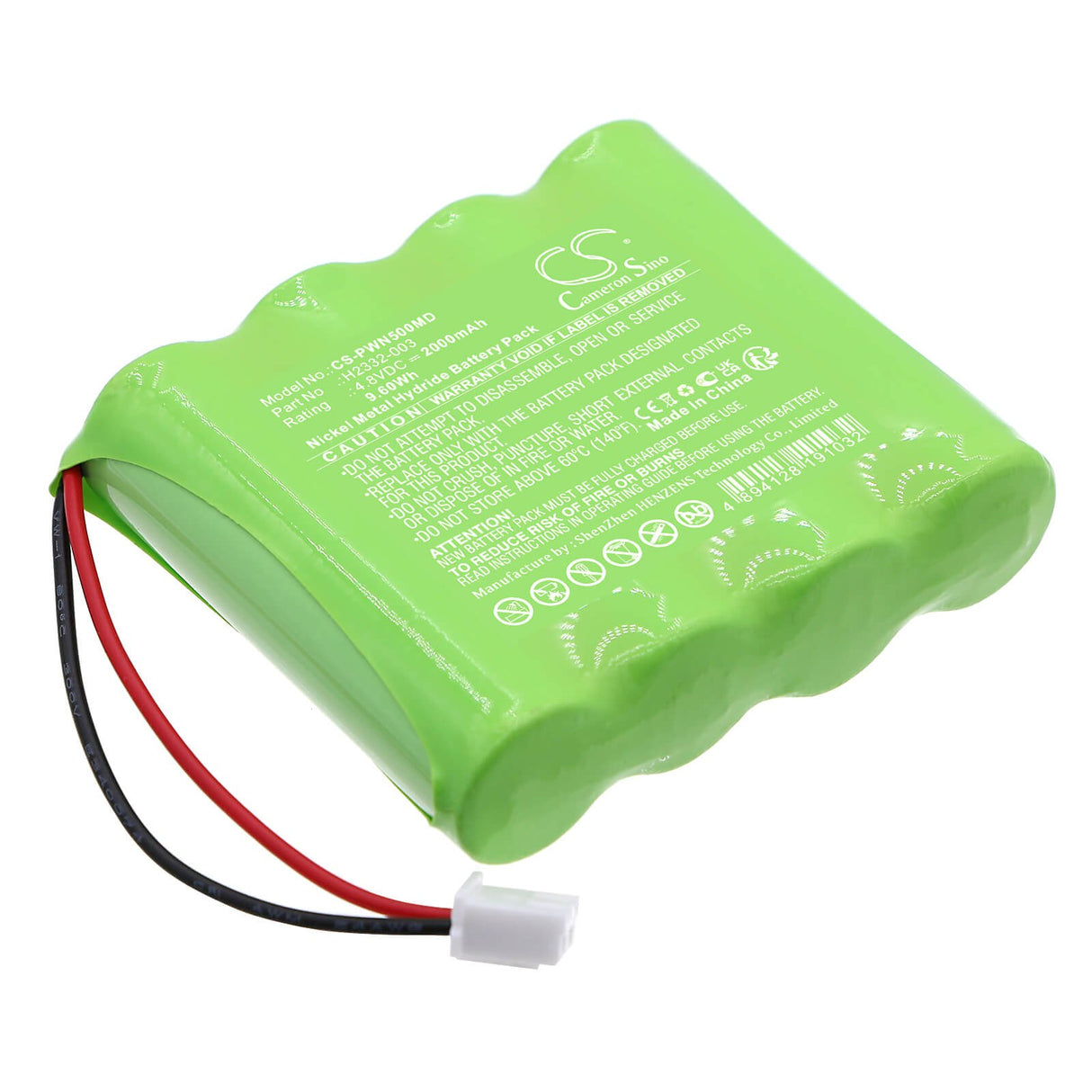 4.8V, Ni-MH, 2000mAh, Batterie médicale compatible avec Ade, H2332-003, Pwn5, 9.60Wh Medical Cameron Sino Technology Limited (Médical)