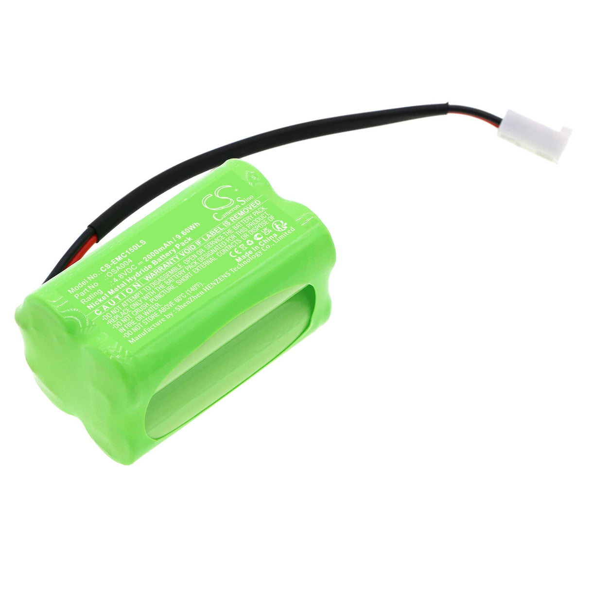 4.8V, Ni-MH, 2000mAh, batterie d'éclairage de secours compatible avec Saft, Astralite, Powersonic, Day-brite, Osi, Osa004, Osa004, 9.60Wh Éclairage de secours Cameron Sino Technology Limited