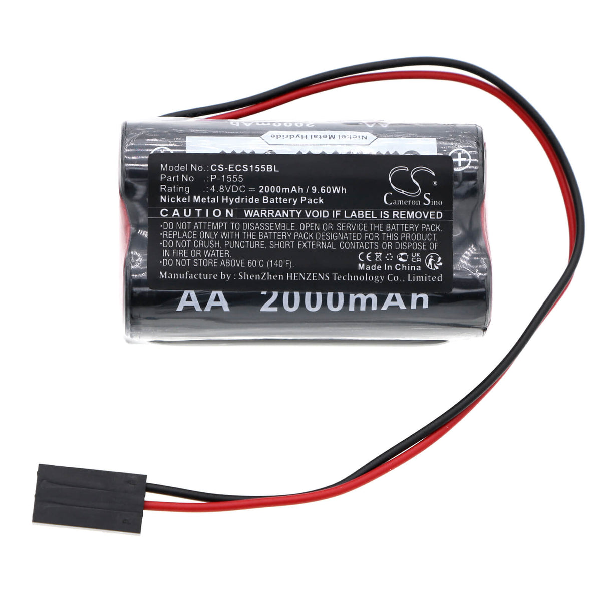 4.8v, Ni-mh, 2000mah, Batterie de caisse enregistreuse compatible avec Ei Compact, Caisse enregistreuse, 9.60wh Caisse enregistreuse Cameron Sino Technology Limited