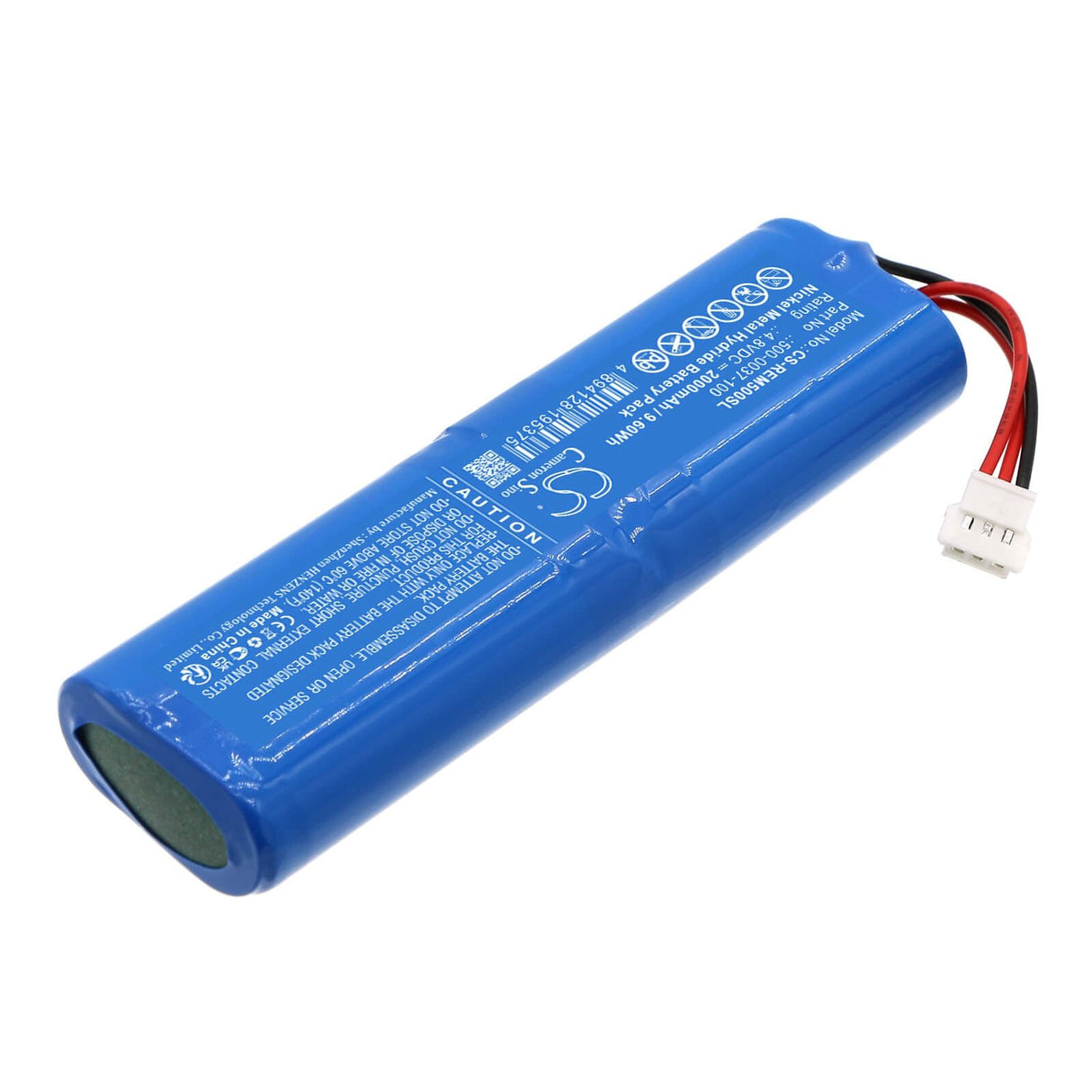 4.8V, Ni-MH, 2000mAh, Batterie d'équipement compatible avec Rae Systems, 0059 0039 0037, MultiRAE Plus, Multirae Qrae, 9.6Wh Équipement, Enquête, Test Cameron Sino Technology Limited