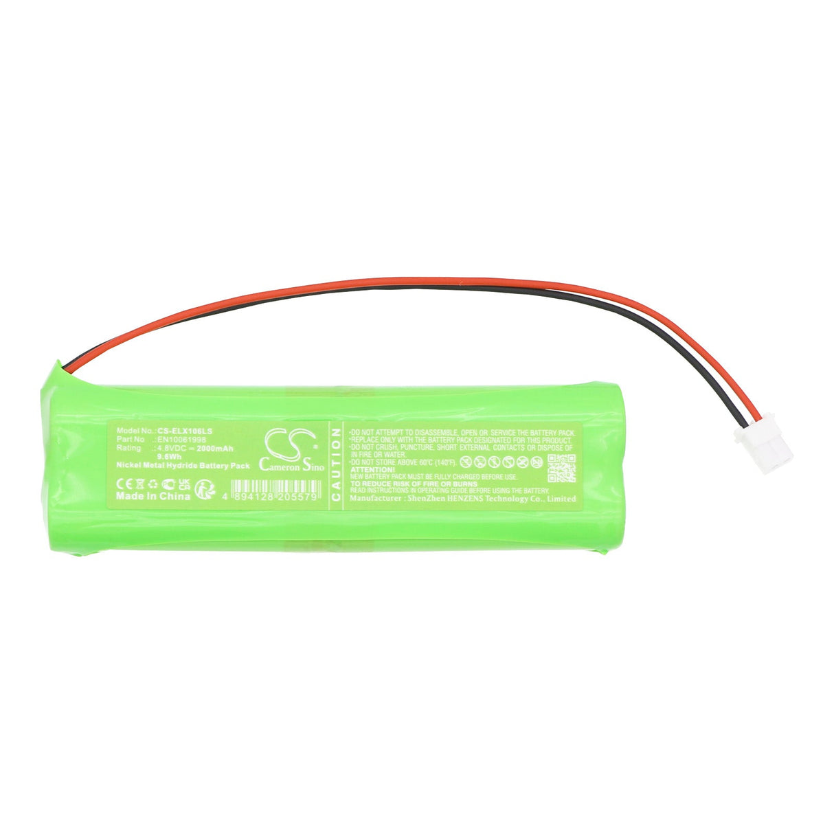 4,8V, Ni-MH, 2000mAh, Batterie d'éclairage d'urgence compatible avec Esylux, En10061998, Sle, Slf, 9,6Wh Éclairage d'urgence Cameron Sino Technology Limited