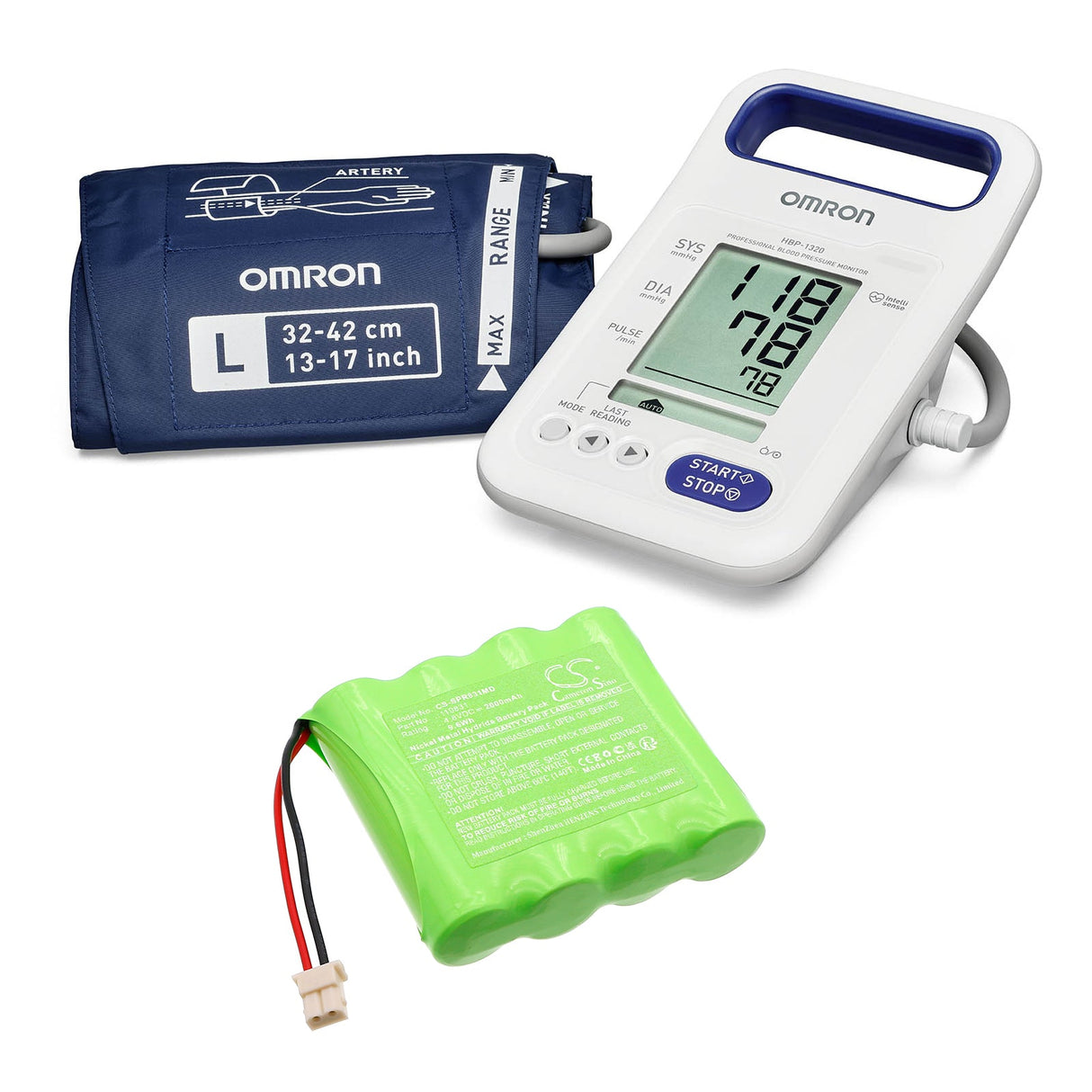 4,8V, Ni-MH, 2000mAh, Batterie médicale compatible avec Spengler, Pression Artérielle Pro-h, 9,6Wh Cameron Sino Technology Limited (Médical)