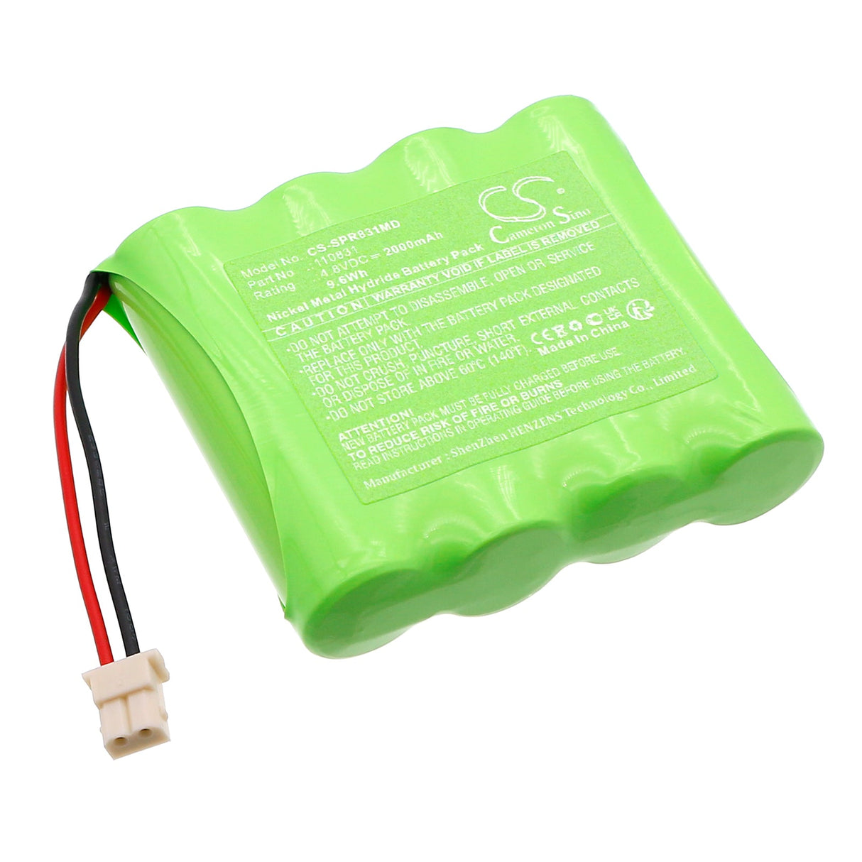 4,8V, Ni-MH, 2000mAh, Batterie médicale compatible avec Spengler, Pression Artérielle Pro-h, 9,6Wh Cameron Sino Technology Limited (Médical)
