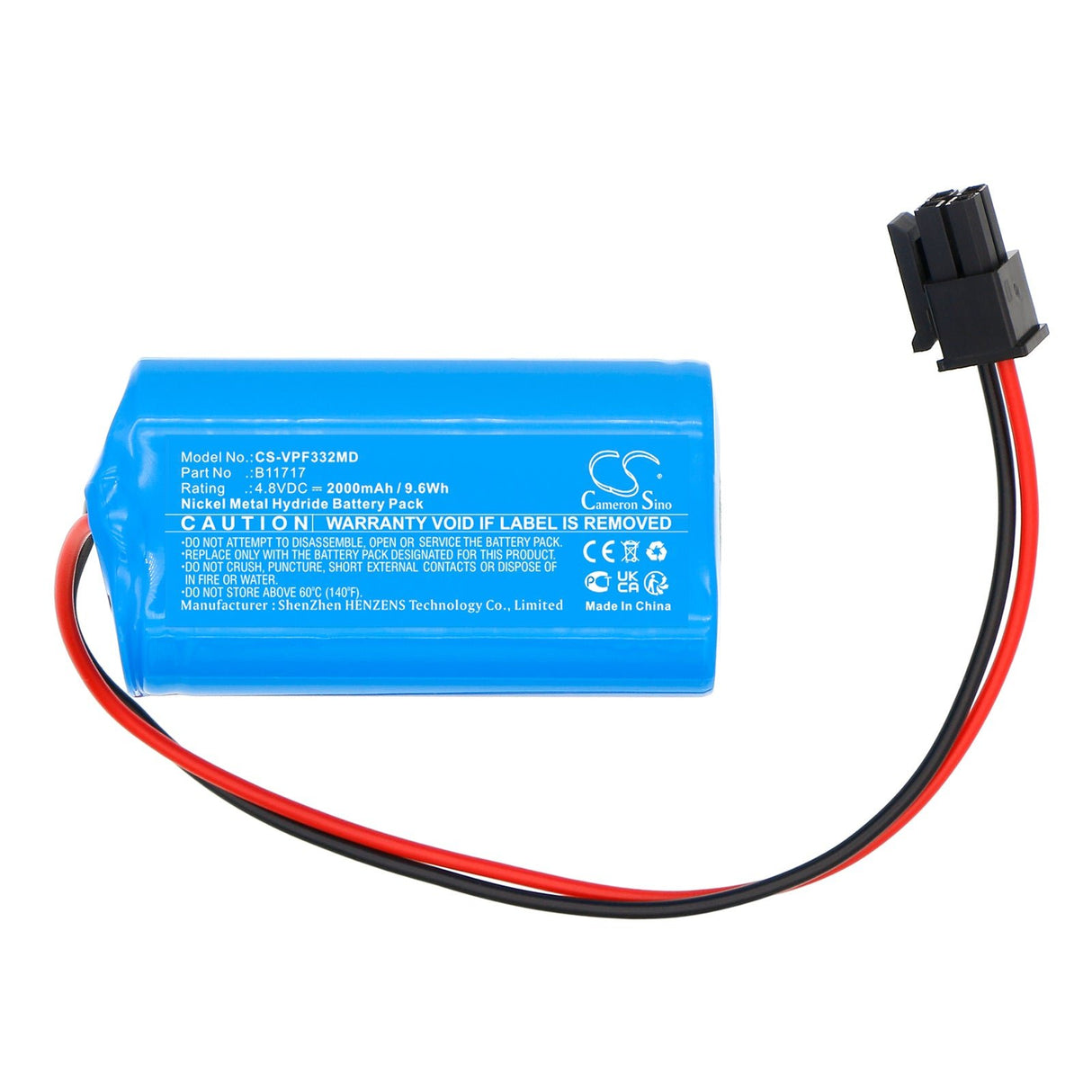 4.8V, Ni-MH, 2000mAh, Batterie médicale compatible avec Vapotherm, Precision Flow, Precision Flow Plus, 9.6Wh Medical Cameron Sino Technology Limited (Médical)