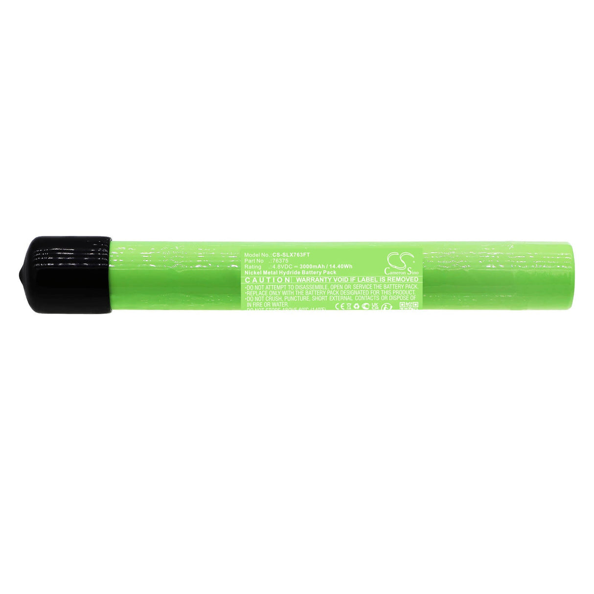4.8V, Ni-MH, 3000mAh, Flashlight battery fits Streamlight, 76375, Polystinger Led Haz-lo Flashli, 14.40Wh Flashlight Cameron Sino Technology Limited