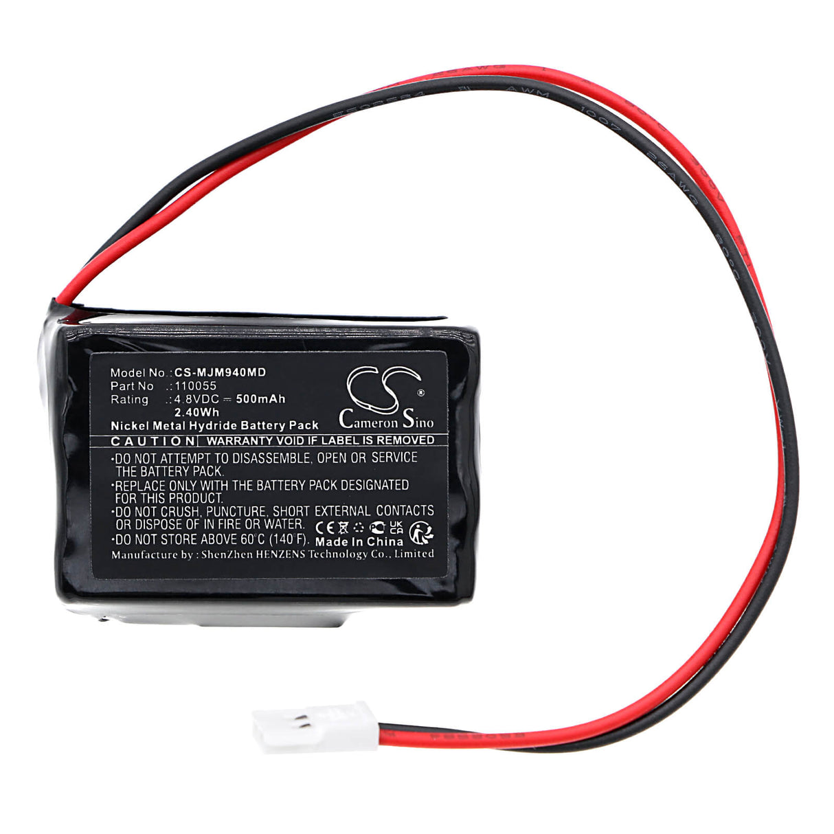 4.8V, Ni-MH, 500mAh, Batterie médicale compatible avec Minolta, 110055, Jaundice Meter 102, Jaundice Meter 9404, 2.40Wh Medical Cameron Sino Technology Limited (Médical)