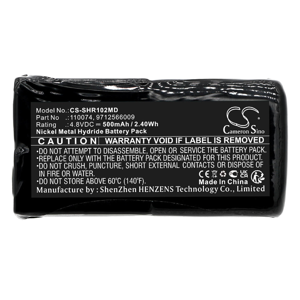 4.8V, Ni-MH, 500mAh, Medical battery fits Schiller, 110074, Blutdruckmessgerat Br102, Br-102, 2.40Wh Medical Cameron Sino Technology Limited (Medical)