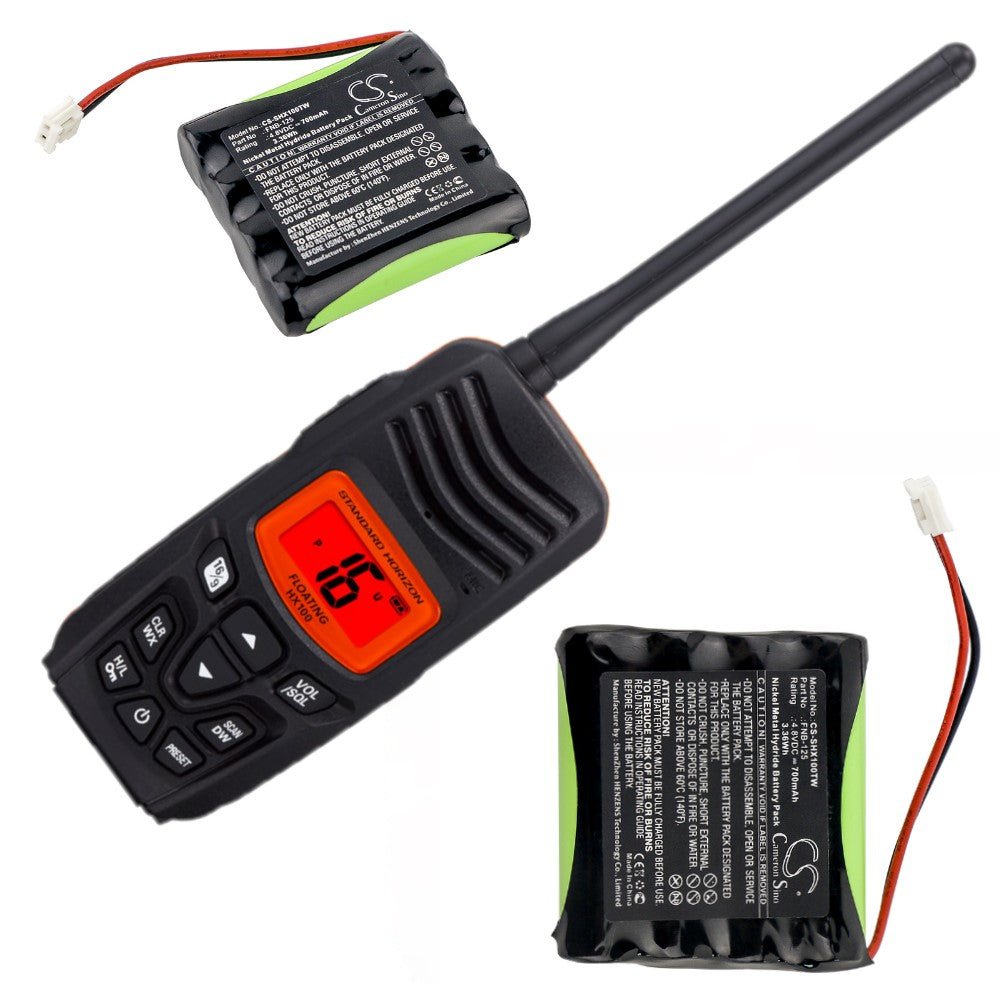 4.8V, Ni-MH, 700mAh, Two-Way Radio battery fits Standard Horizon, Fnb-125, Hx100, 3.36Wh Two-Way Radio Cameron Sino Technology Limited