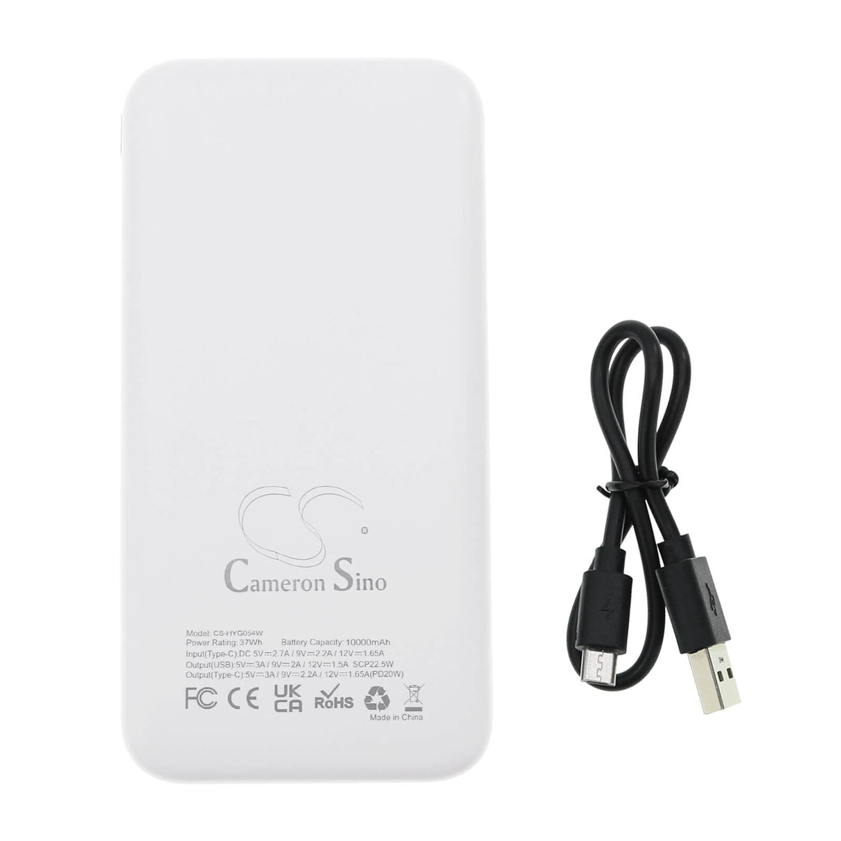 5,0v, Li-polymère, 10000mah, Batterie externe blanche 10000mah, 50,00wh Batterie externe Cameron Sino Technology Limited (Outils électriques)