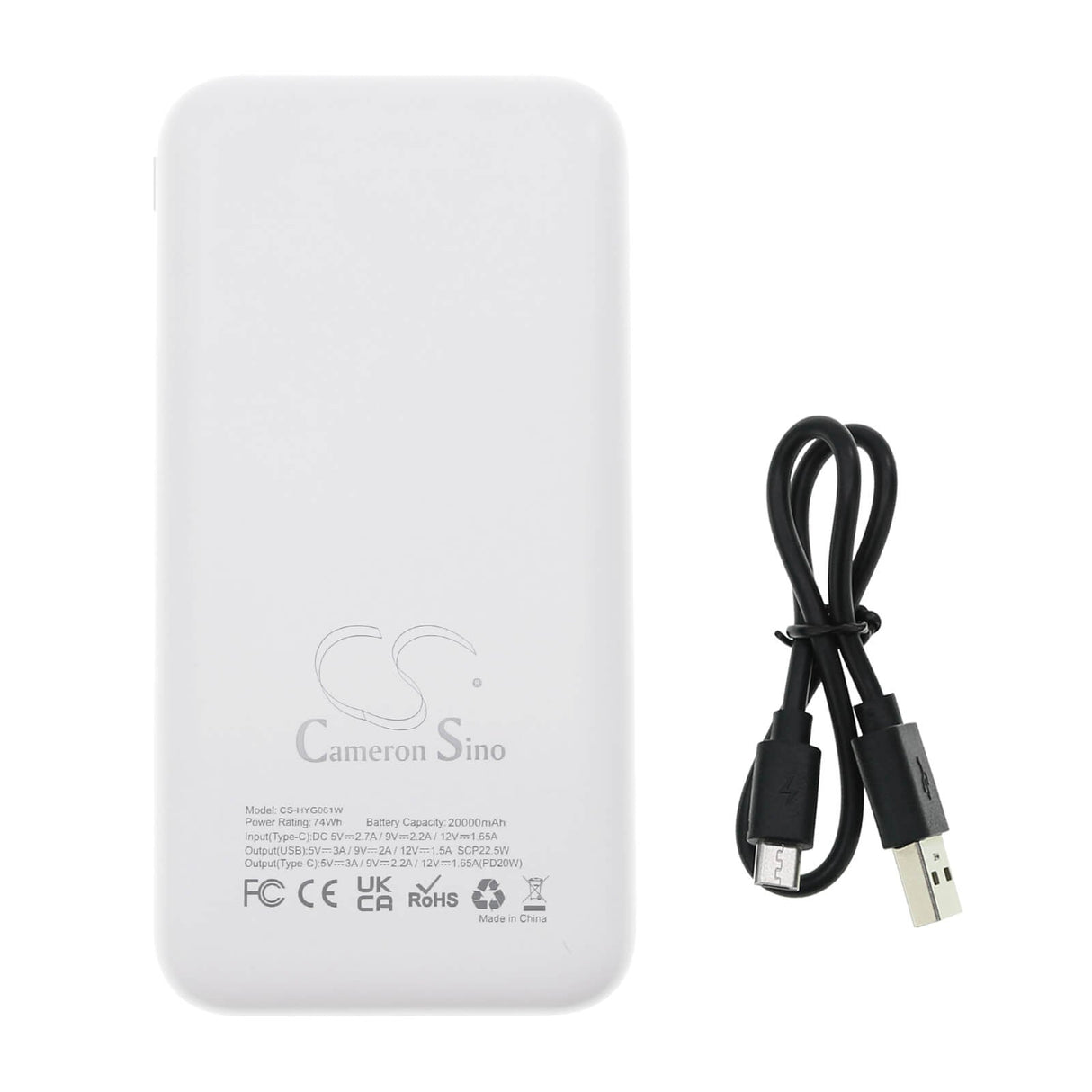 5.0v, Li-polymère, 20000mah, Banque d'alimentation blanche 20000mah, 100.00wh Banque d'alimentation Cameron Sino Technology Limited (Outils électriques)