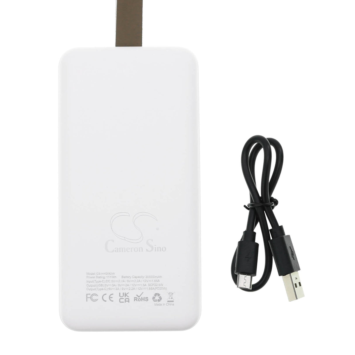 5.0v, Li-polymer, 30000mah, White Power Bank 30000mah, 150.00wh Power Bank Cameron Sino Technology Limited (Dangerous Goods)