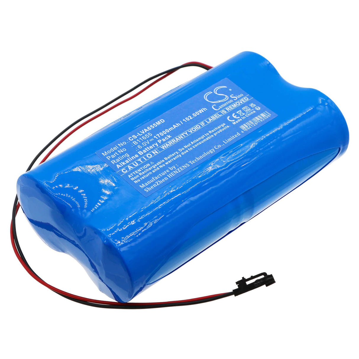 6,0V, Alcaline, 17000mAh, Batterie médicale compatible avec Lionville, B11655, Lock Alert, 102,00Wh Médical Cameron Sino Technology Limited (Médical)