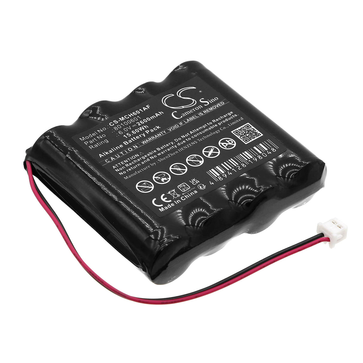 6.0v, Alcaline, 2600mah, Batterie de porte automatique compatible avec Messerschmitt, 80100601, 15.60wh Portes automatiques Cameron Sino Technology Limited