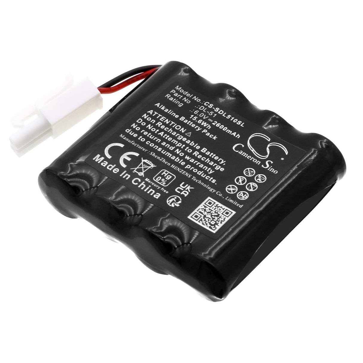 6.0V, Alcaline, 2600mAh, Batterie de serrure de porte compatible avec Sag, Megalock, Safe-o-pin, 15.6Wh Serrure de porte Cameron Sino Technology Limited