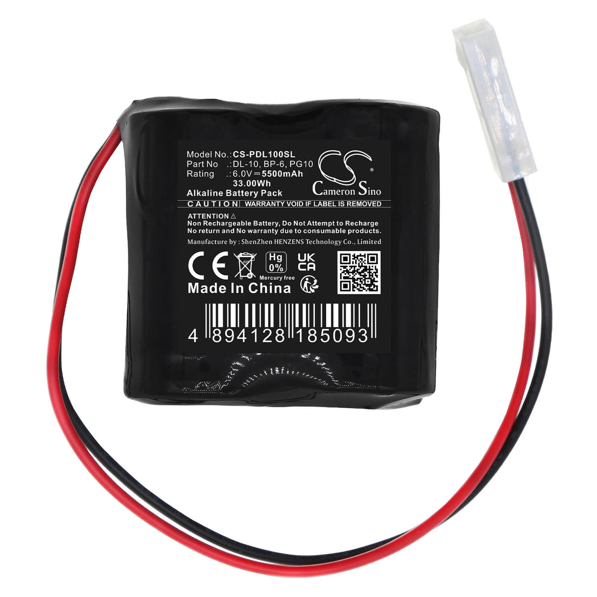 6.0V, Alcaline, 5500mAh, batterie de serrure de porte convient pour Panic Door, 815407029, Bp6, 33Wh serrure de porte Cameron Sino Technology Limited