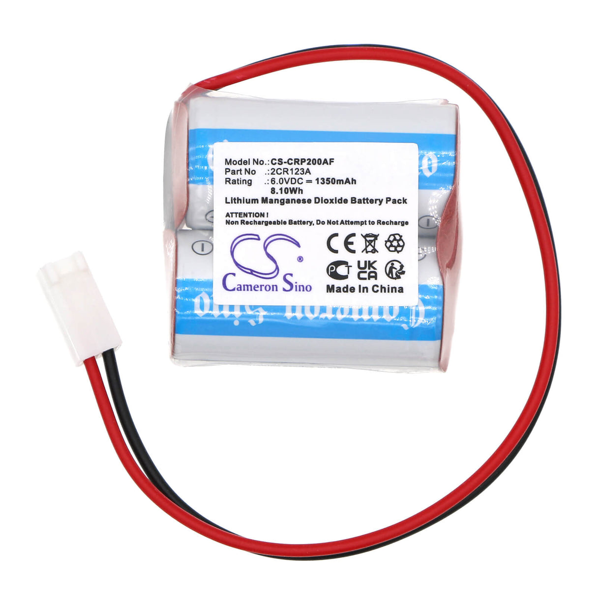 6.0v, Li-mno2, 1350mah, Batterie compatible avec le système de chasse d'eau, Aquamate, modèles Dvs, 8.10wh Chasse d'eau automatique Cameron Sino Technology Limited